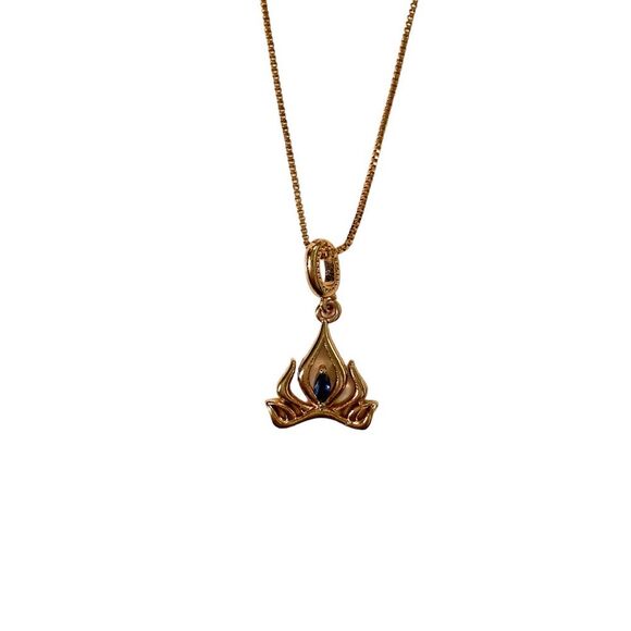 Disney Frozen 2 Elsa Crown Etsy Handmade Gold Jewel Chain Charm Necklace - Picture 1 of 3